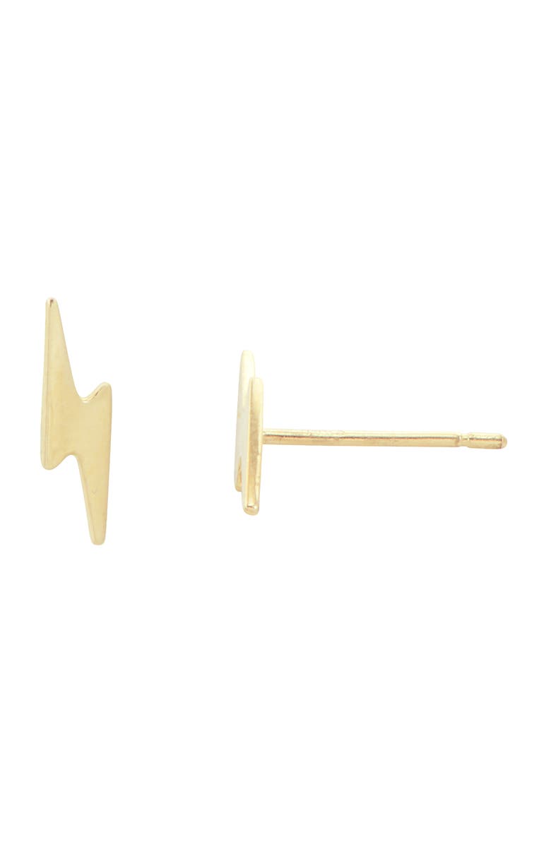 CANDELA JEWELRY 14K Yellow Gold Lightning Stud Earrings, Main, color,