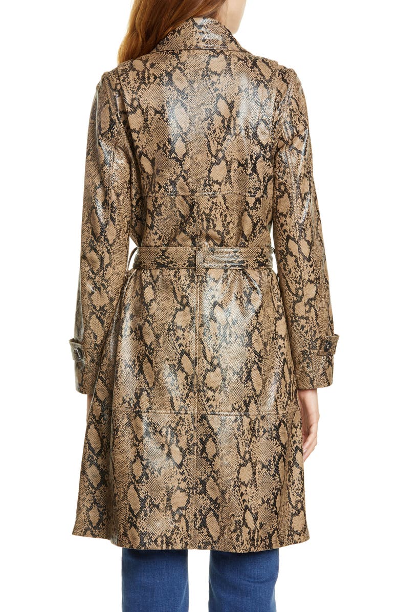 FRAME Python Embossed Leather Trench Coat, Alternate, color,