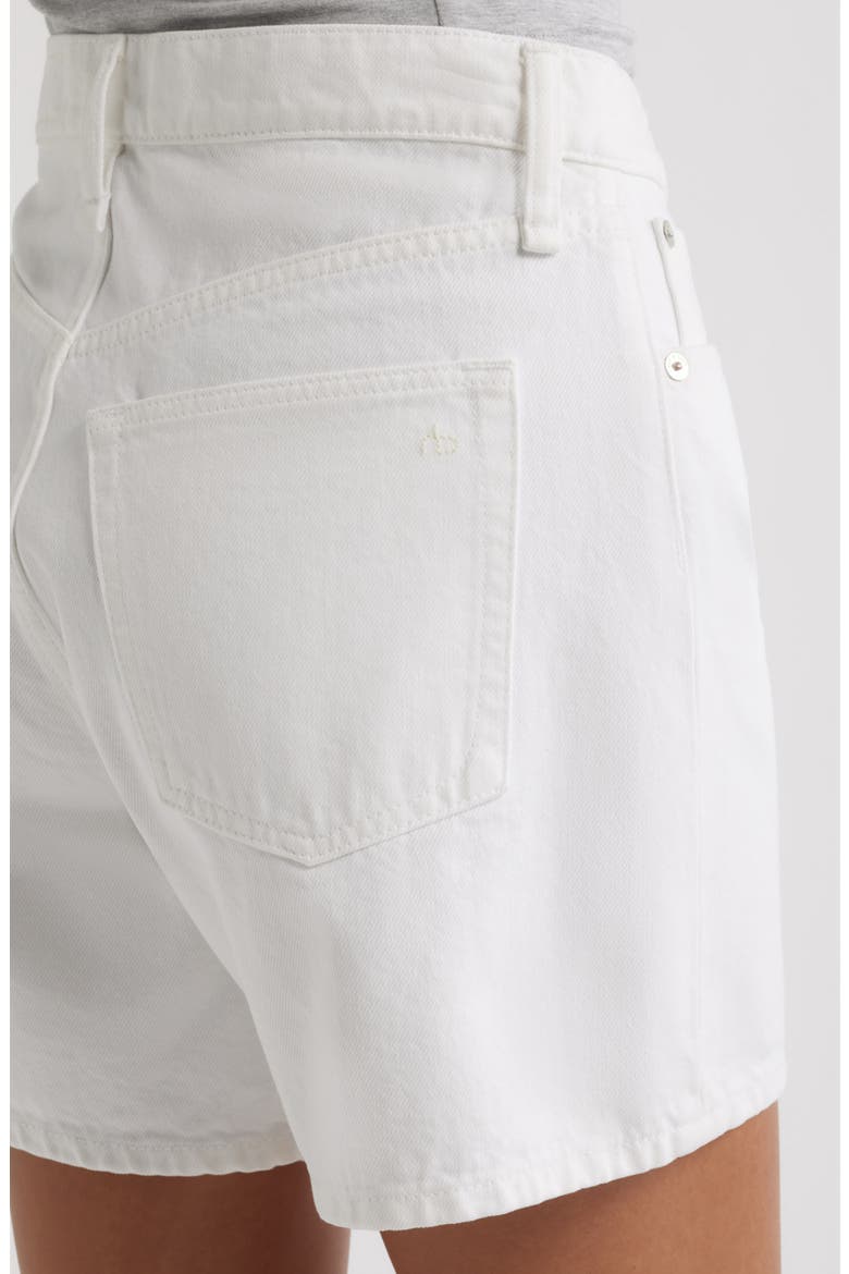 Kaia High Waist Relaxed Fit Denim Shorts, Alternate, color, WHITE