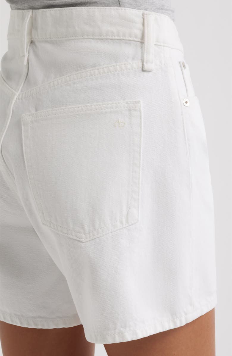 rag & bone Kaia High Waist Relaxed Fit Denim Shorts, Alternate, color, White