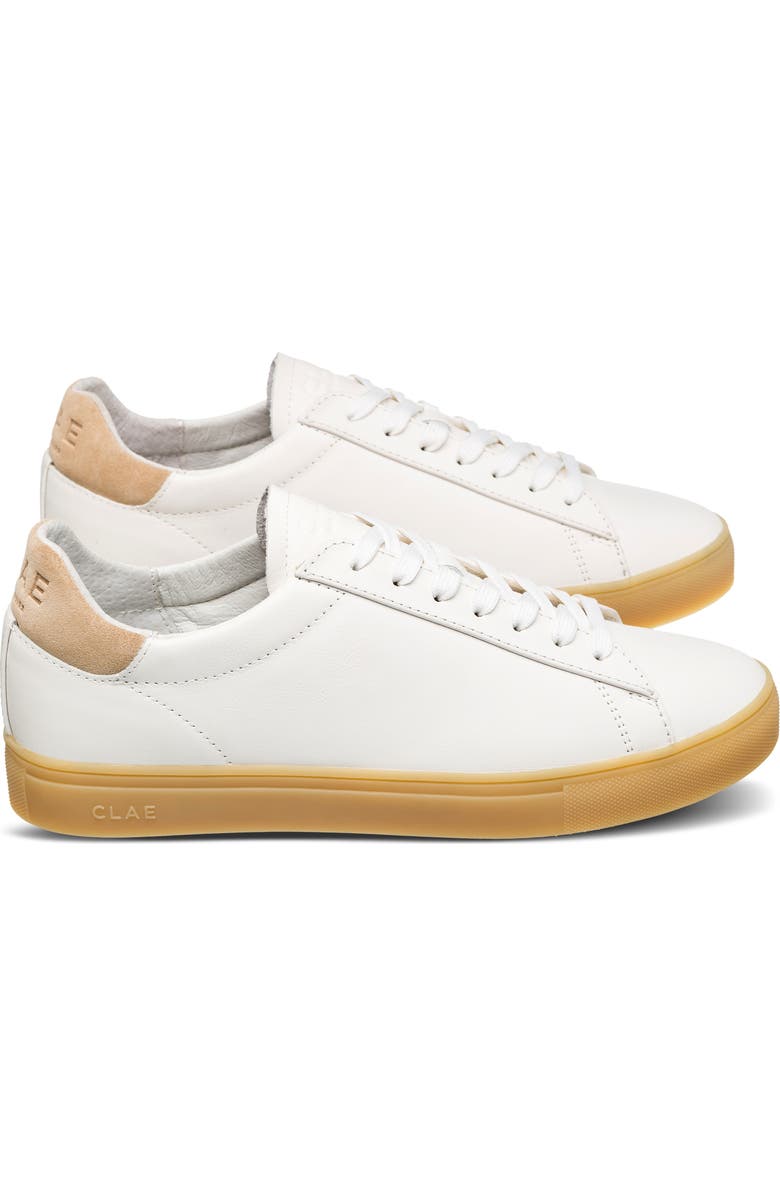 CLAE Bradley Low Top Sneaker, Alternate, color, White Light Natural Gum