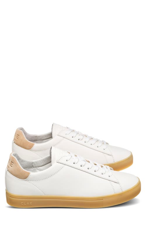 Clae Bradley Low Top Sneaker In White Light Natural Gum