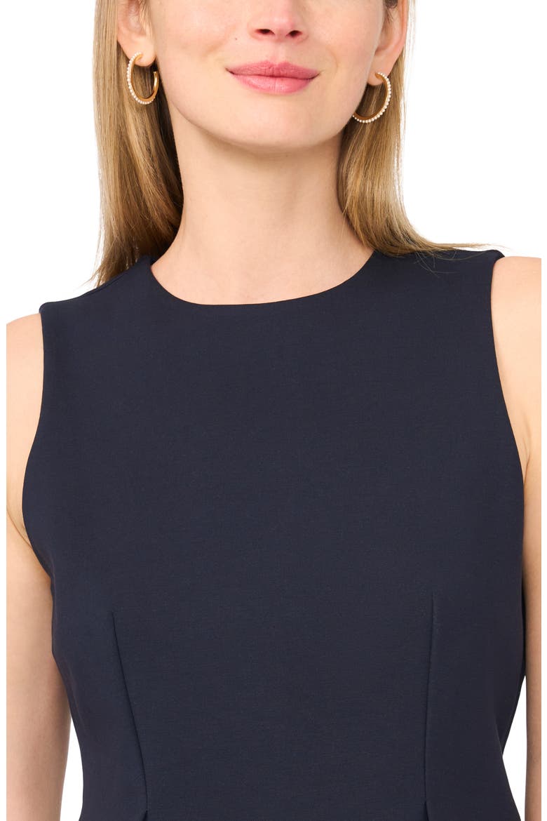 Pleated Ponte Peplum Top, Alternate, color, BARITONE BLUE
