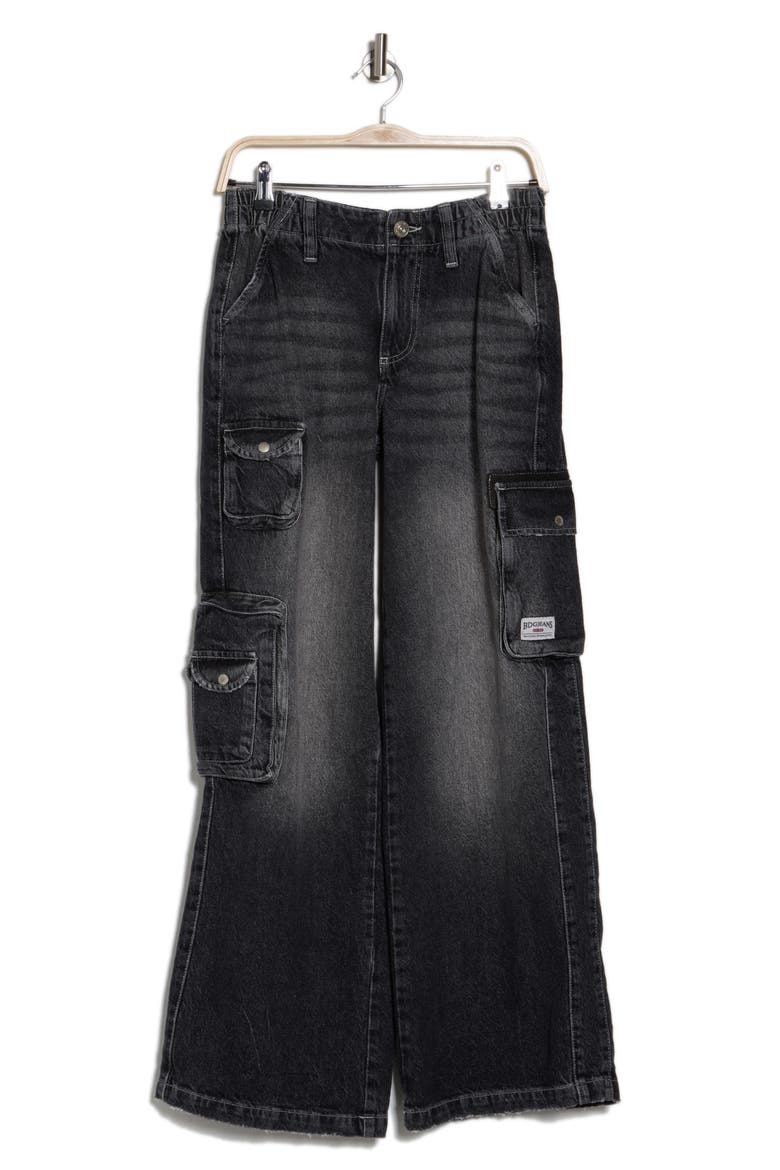 Y2K Low Rise Cargo Jeans, Alternate, color, WASHED BLACK