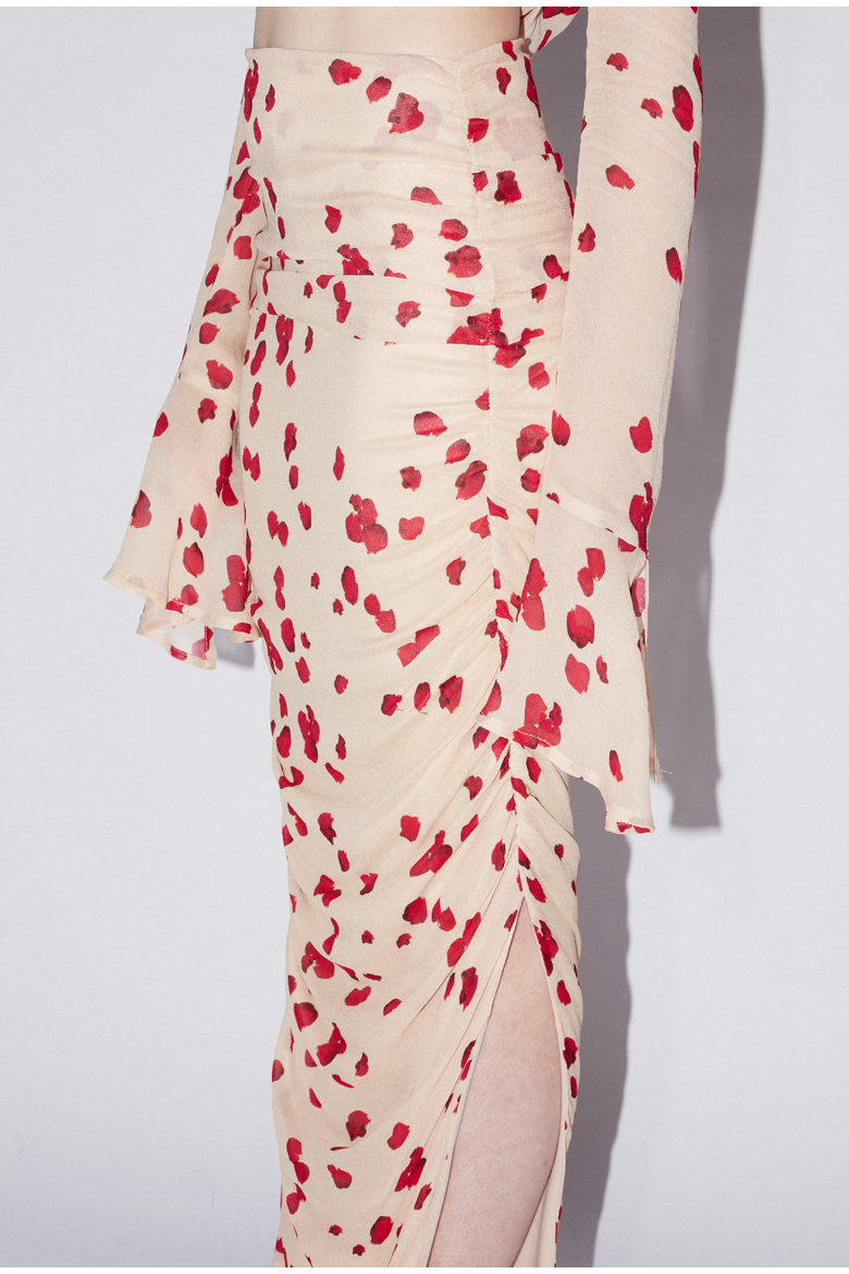 Rose Chiffon Skirt, Alternate, color, Nude Rose