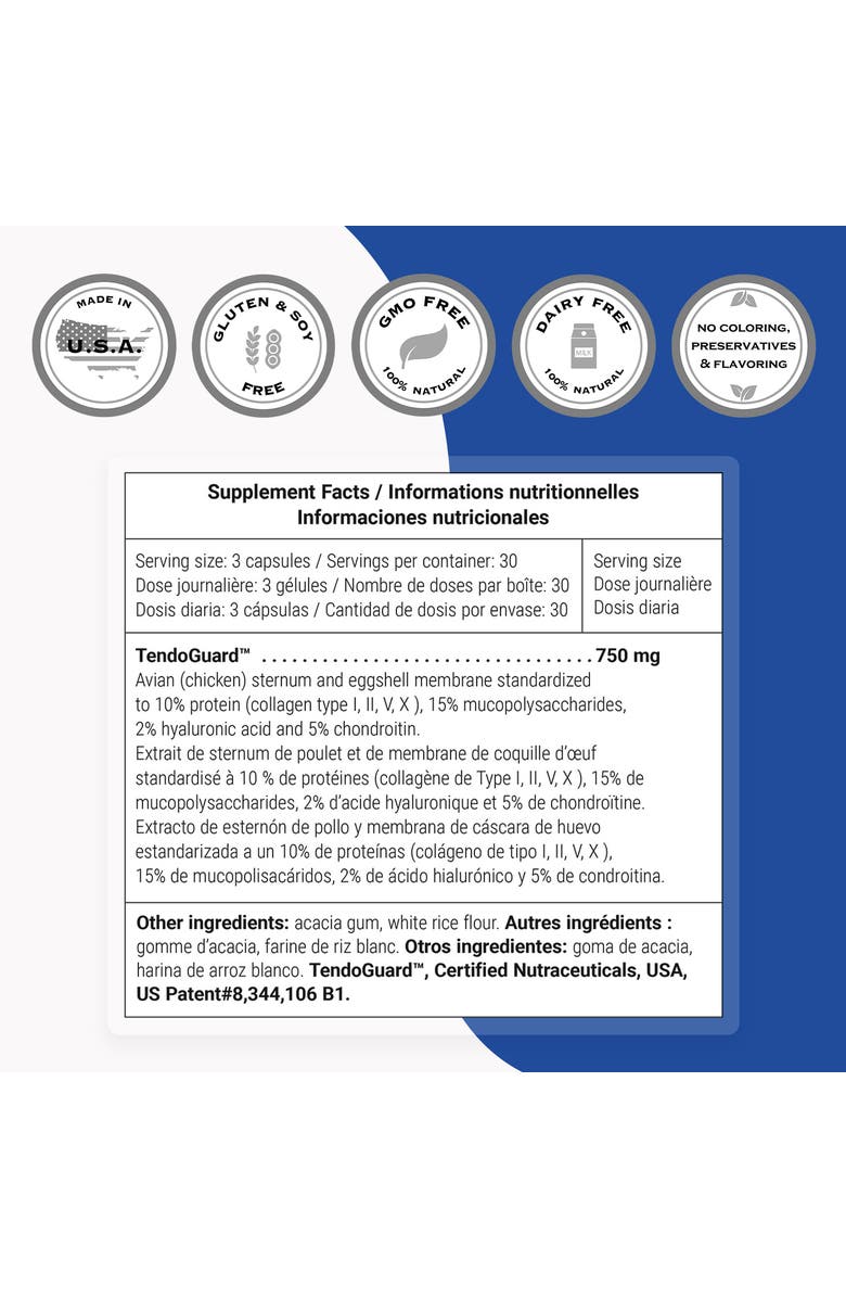 SuperSmart Tendo-Fix 750mg per Day, Alternate, color, NO COLOR