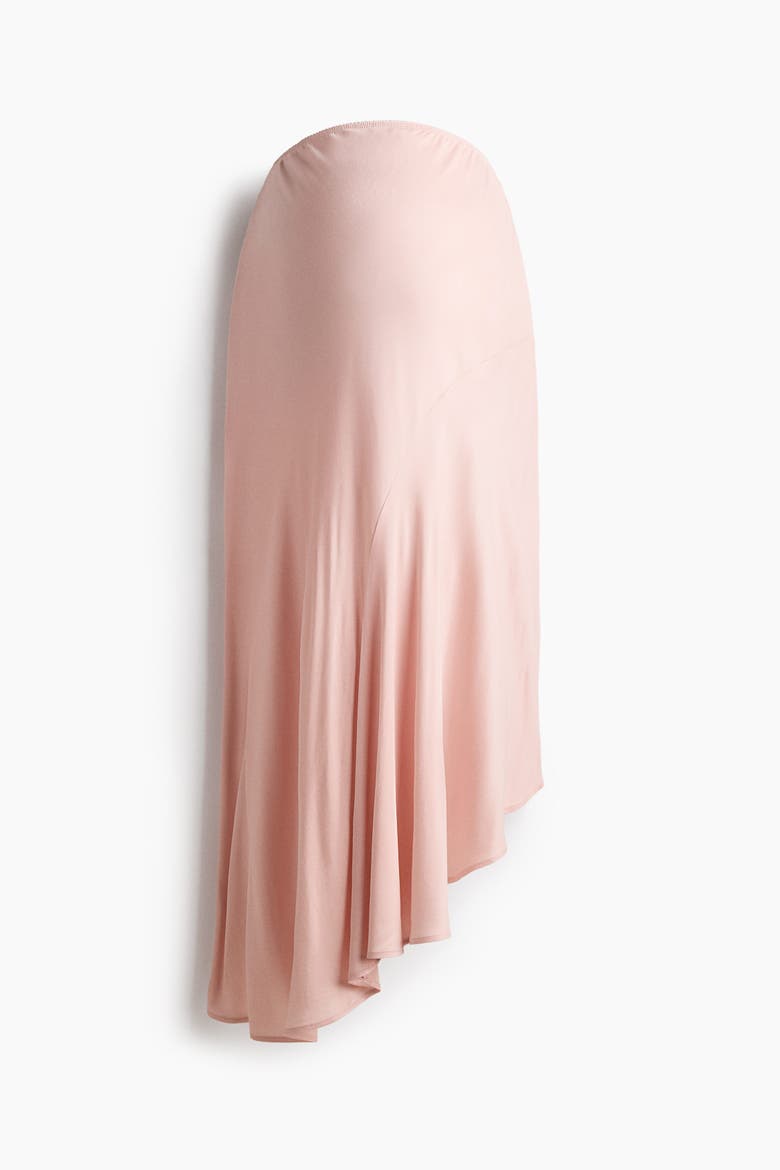 Mama Asymmetric Satin Skirt, Alternate, color, Powder pink