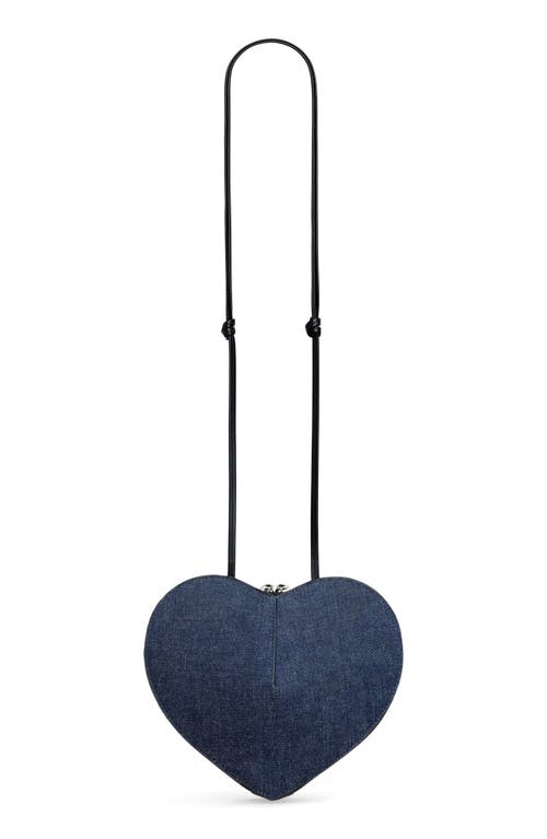 Alaïa Le Coeur Heart Denim Crossbody Bag In Bleu Denim