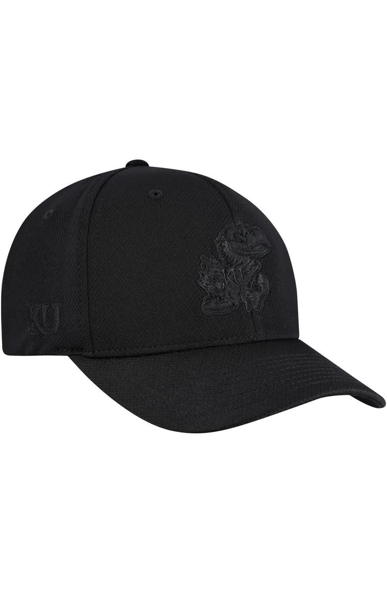 TOP OF THE WORLD Men's Top of the World  Black Kansas Jayhawks Reflex Performance Flex Hat, Main, color, 