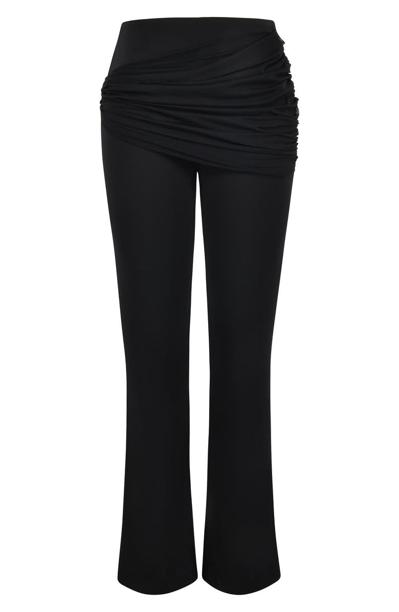 Mistress Rocks Drape Panel Flare Pants, Alternate, color, Black