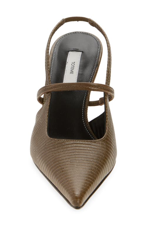 Totême Toteme Lizard Embossed Sharp Pointed Toe Slingback Pump