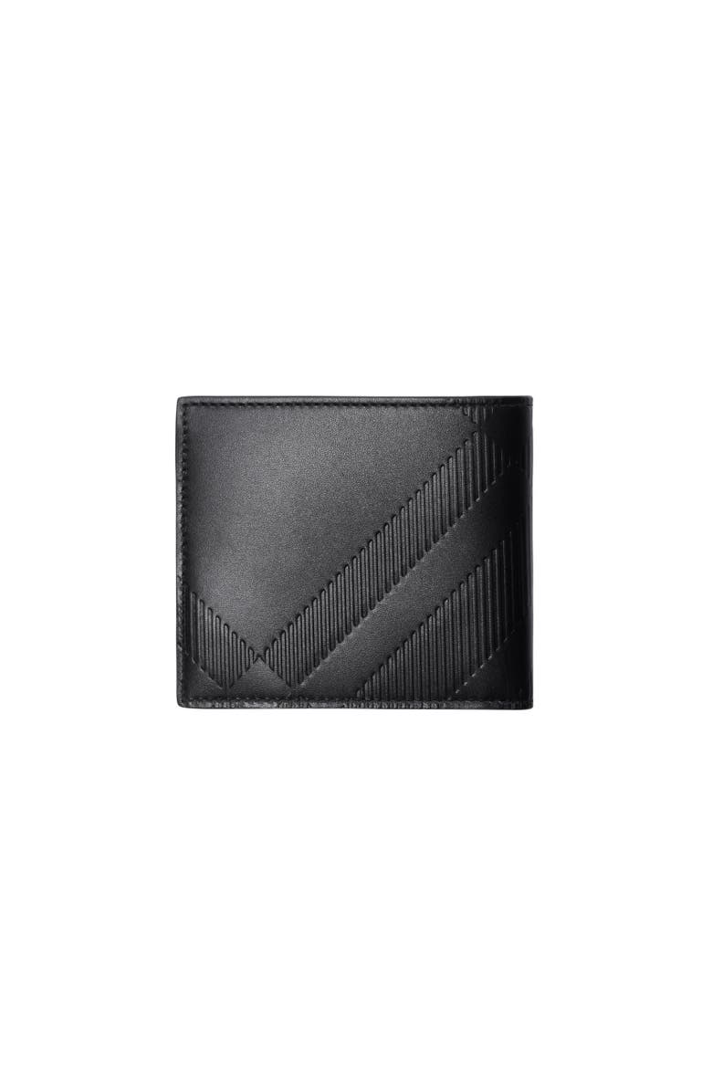 Burberry Embossed Check Bifold Wallet, Alternate, color, Black
