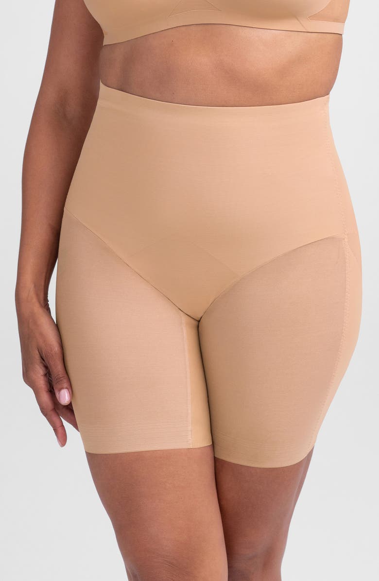 Honeylove Mid Waist Shorts, Main, color, Sand
