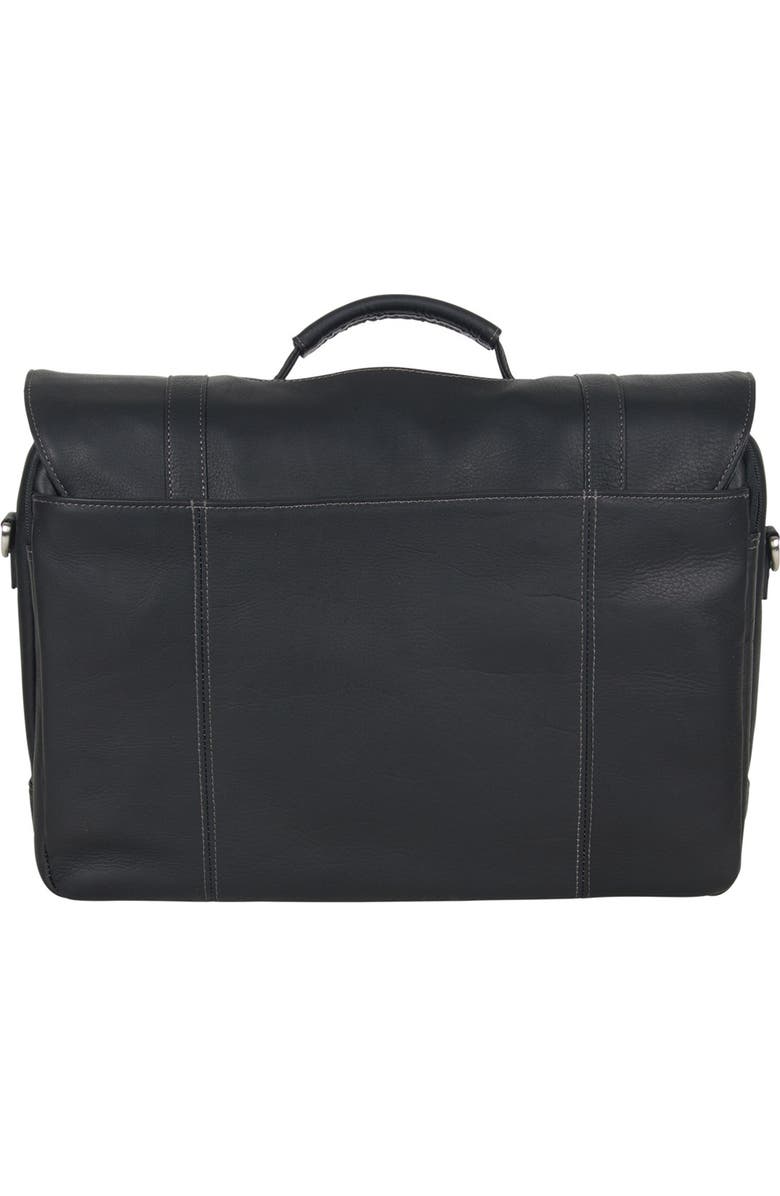 Kenneth Cole Reaction Double Gusset Flapover Colombian Leather Laptop Bag, Alternate, color,