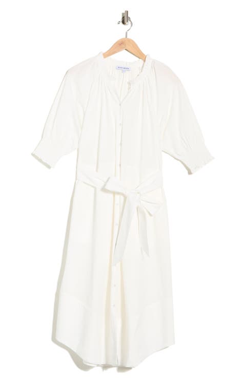Kleo Puff Sleeve Cotton Shirtdress