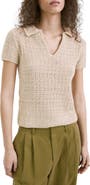 MANGO Open Stitch Polo Sweater