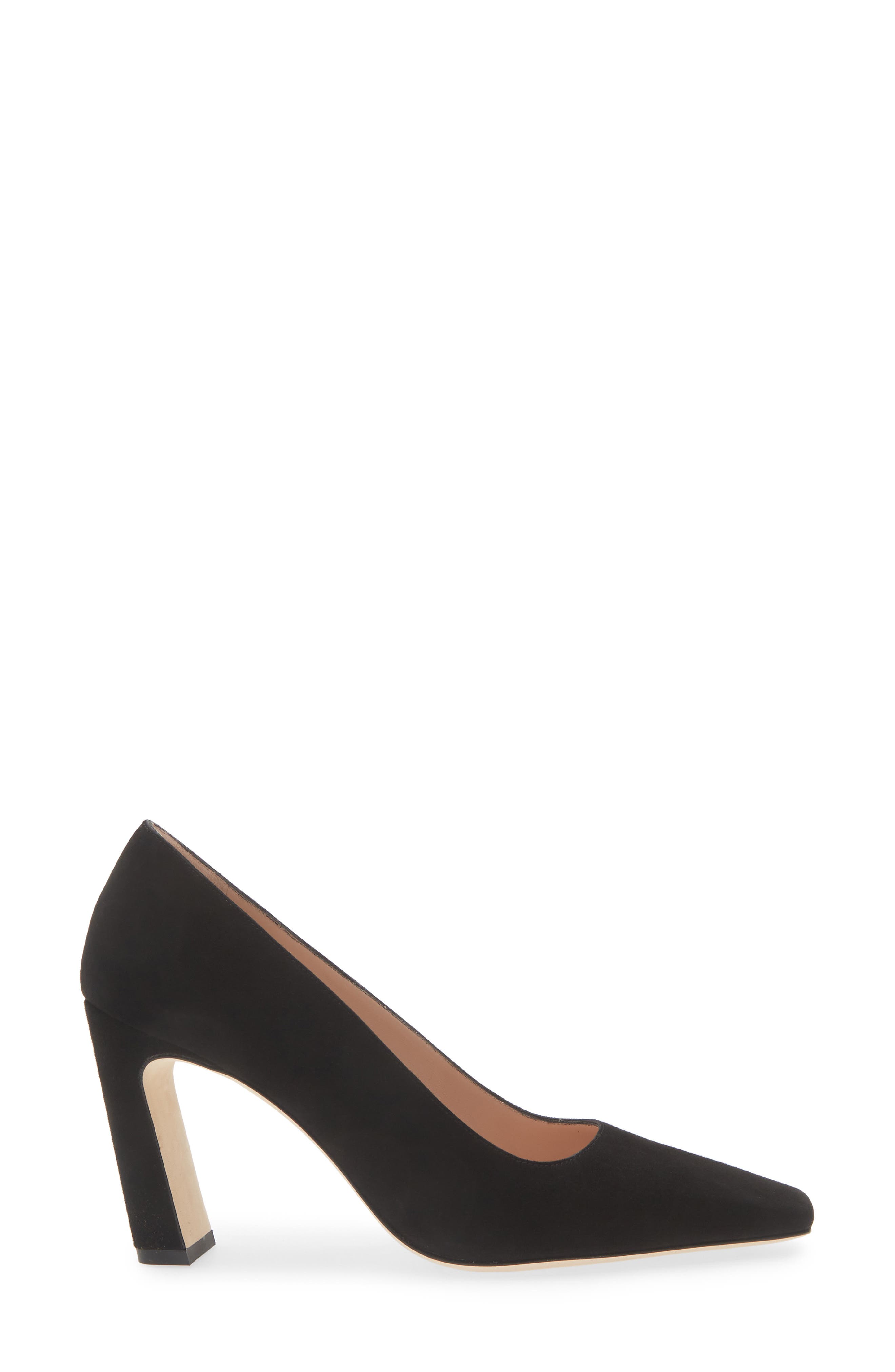 Stassi Croc Embossed Leather Pump, Alternate, color, BLACK SUEDE