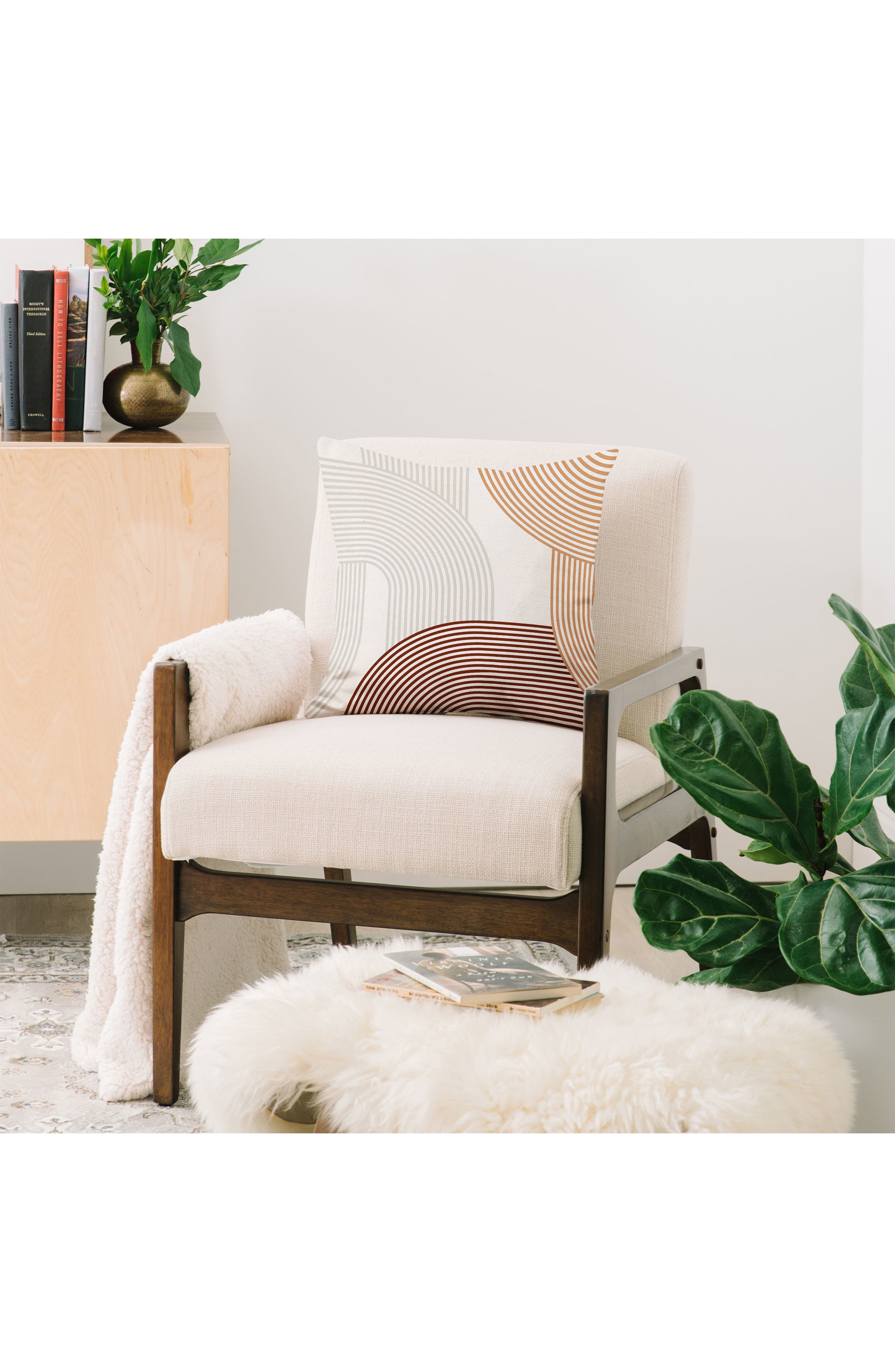 Iveta Mid Century Line Throw Pillow