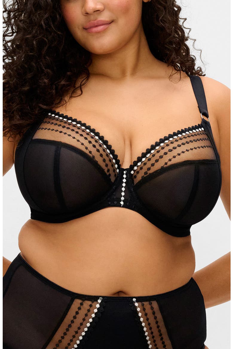 Matilda Full Figure Underwire Plunge Bra, Main, color, BLACK