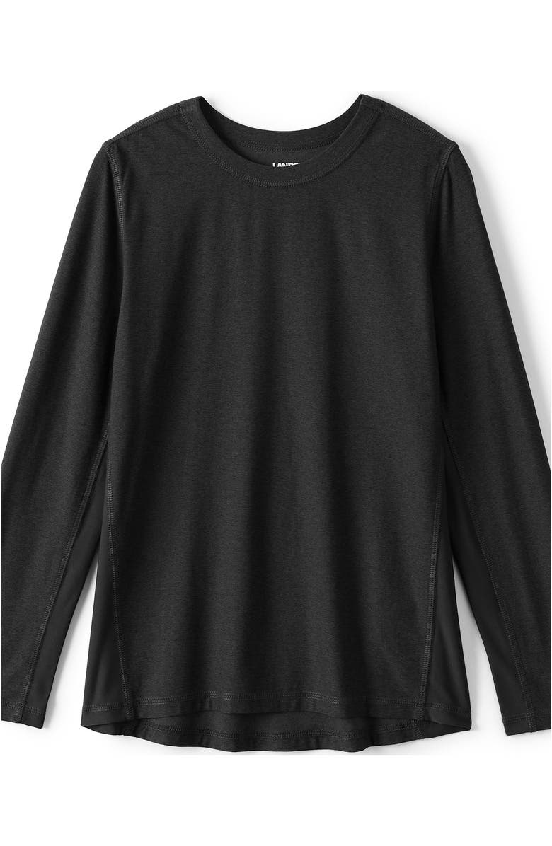 Lands' End Boys Long Sleeve Performance Tee, Main, color, Black Heather