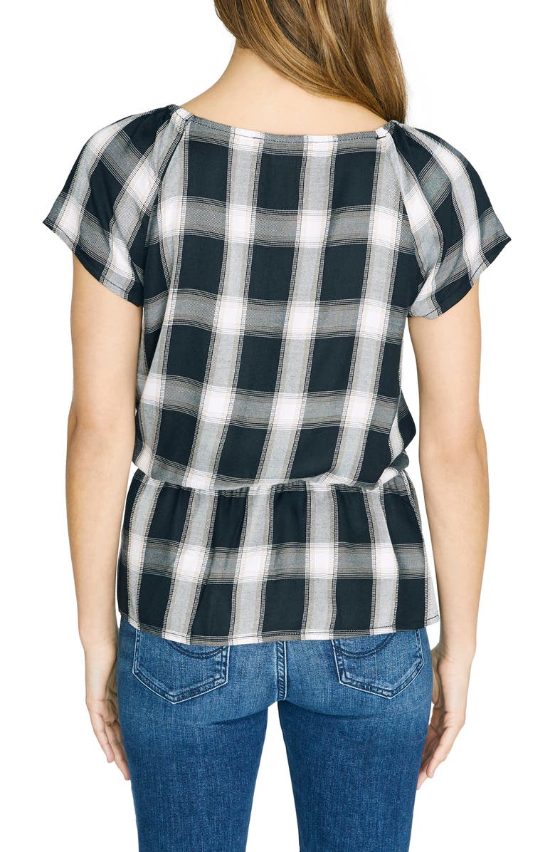 Sanctuary Sunstone Plaid Faux Wrap Blouse, Alternate, color,