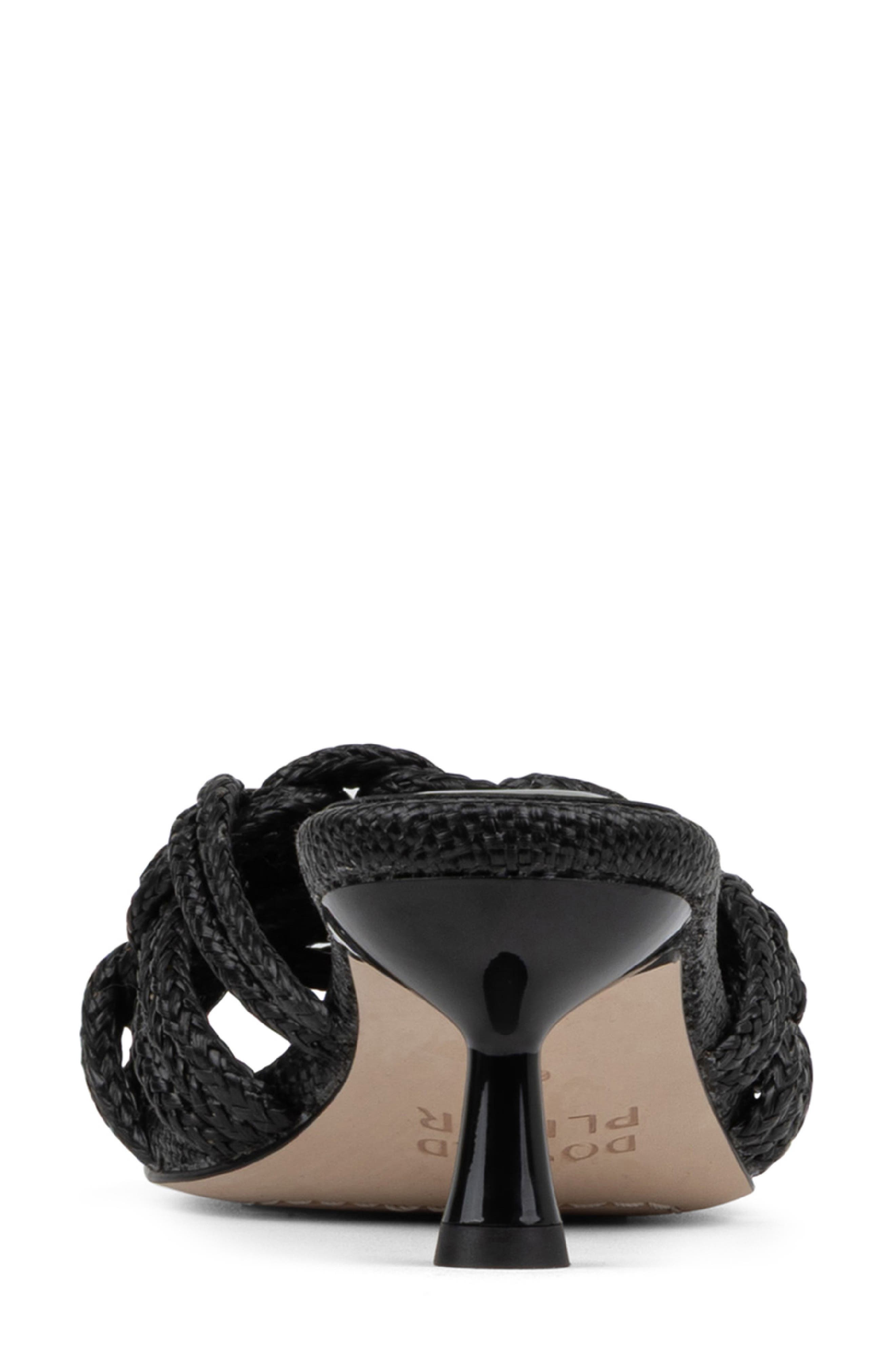 Donald Pliner Raffia Kitten Heel Slide Sandal, Alternate, color, Black