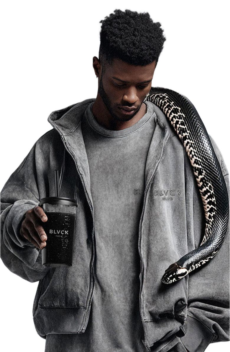 Blvck Acid Wash Zip Sweater, Main, color, 