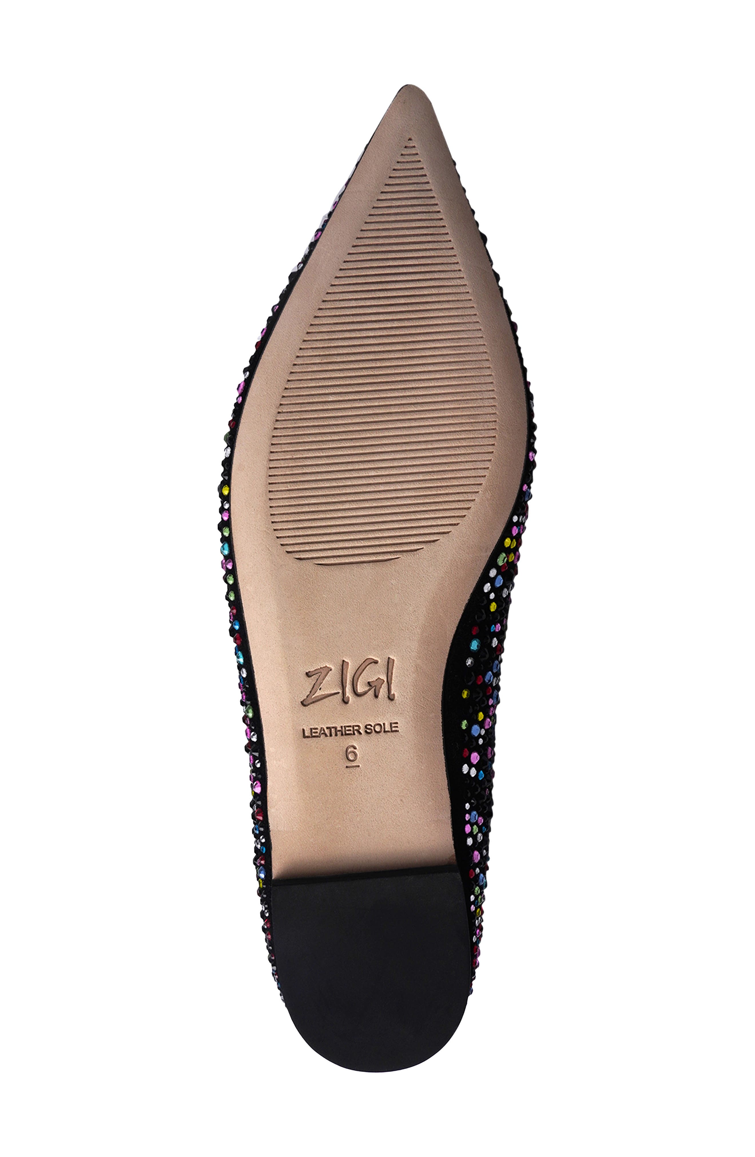 ZIGI Oliva Pointed Toe Flat, Alternate, color, Black
