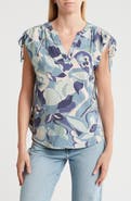 Pleione Crinkle Tie Shoulder Top