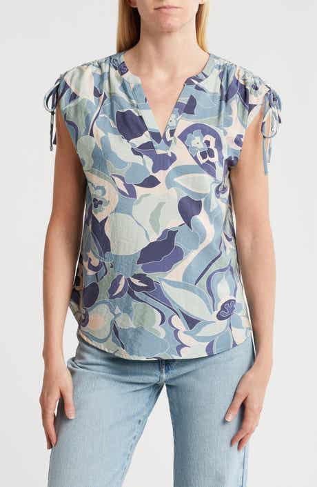 Pleione Crinkle Tie Shoulder Top