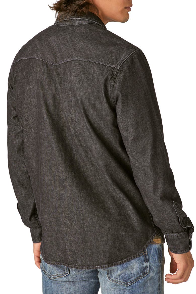 Sawtooth Denim Snap-Up Western Shirt, Alternate, color, ALVERSON