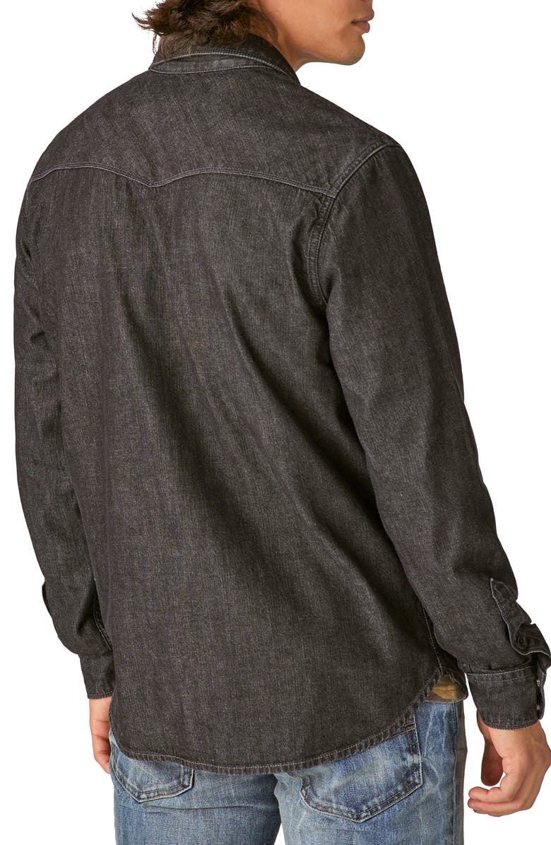 Lucky Brand Sawtooth Denim Snap-Up Western Shirt, Alternate, color, Alverson