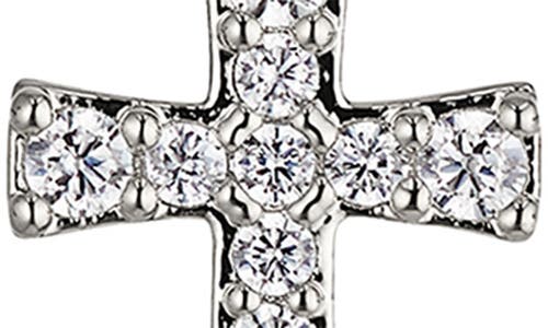 Nadri Cross & Baguette Cut Stud Earrings Set In Silver
