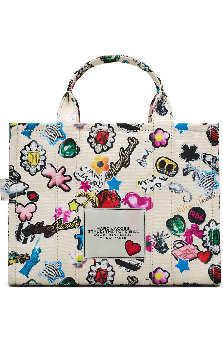Marc Jacobs The Medium Sticker Canvas Tote Bag, Alternate, color,