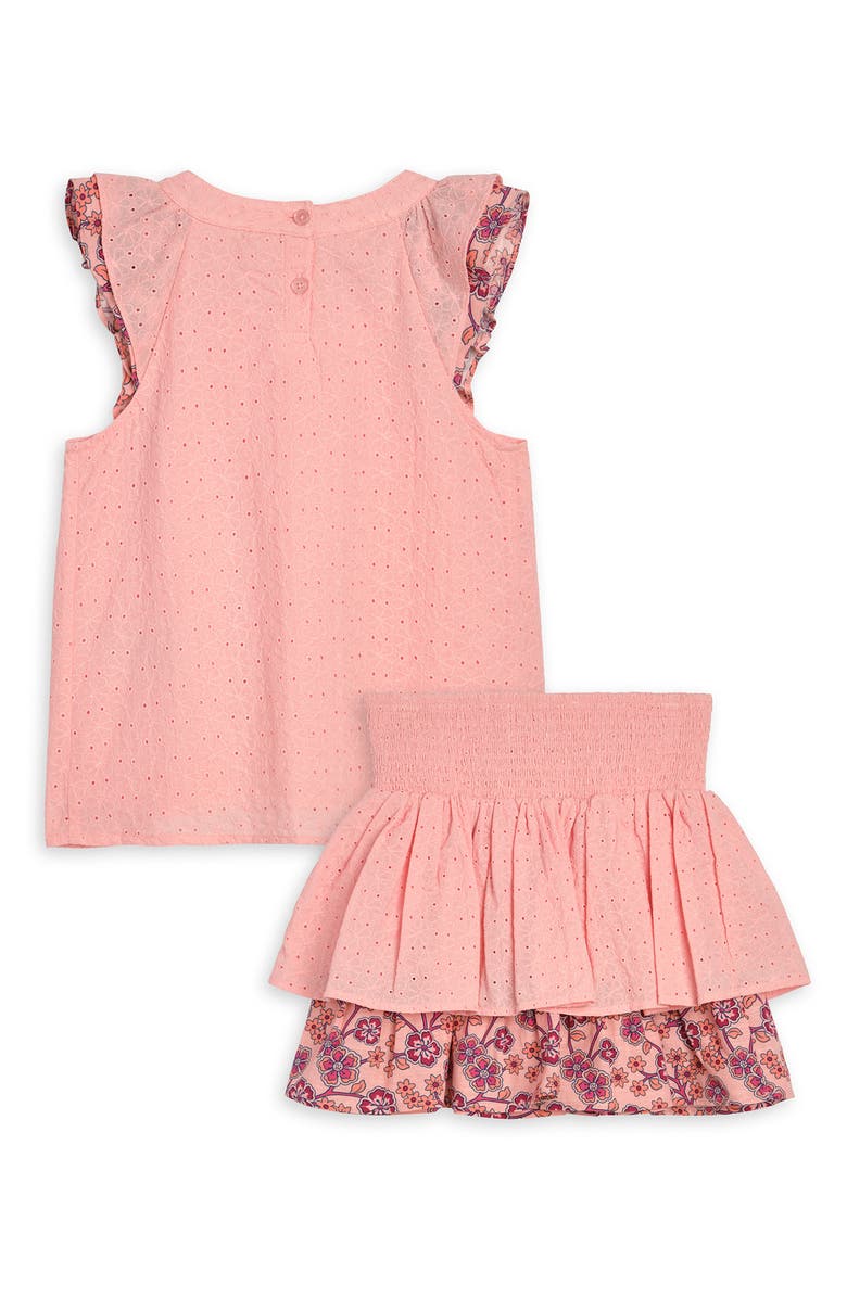 Scotch & Soda Kids' Cotton Eyelet Tank & Skirt Set, Alternate, color, Impatiens Pink