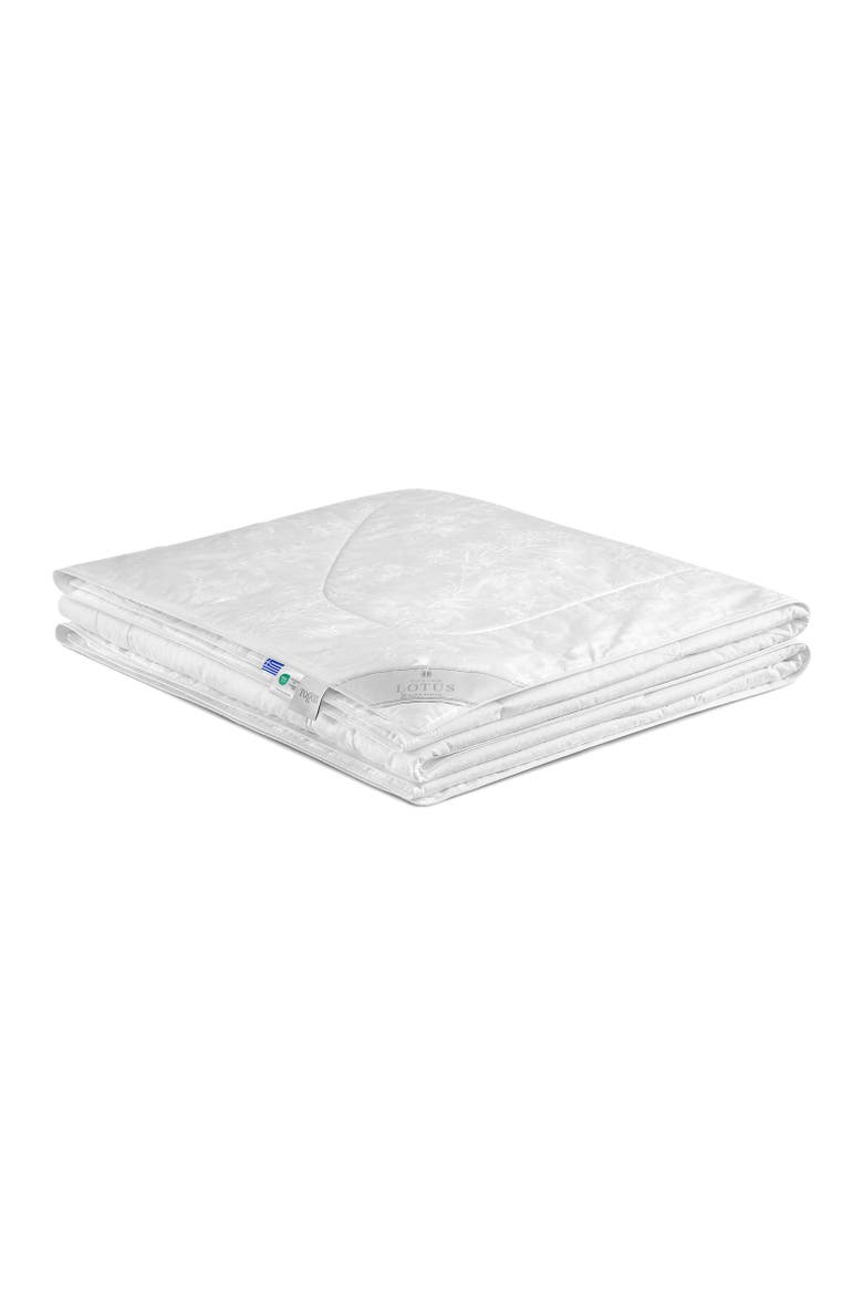 Lotus linen silk comforter, Main, color, White
