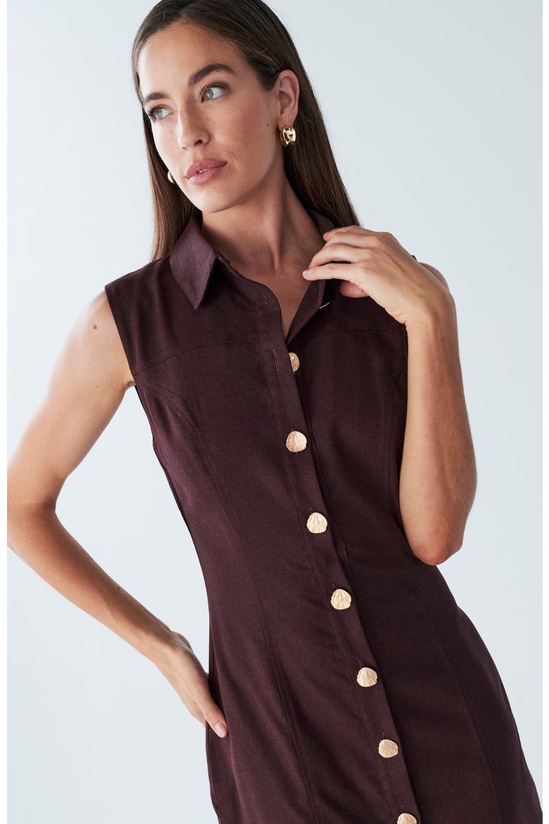 Stassi Linen Dress, Alternate, color, Chocolate
