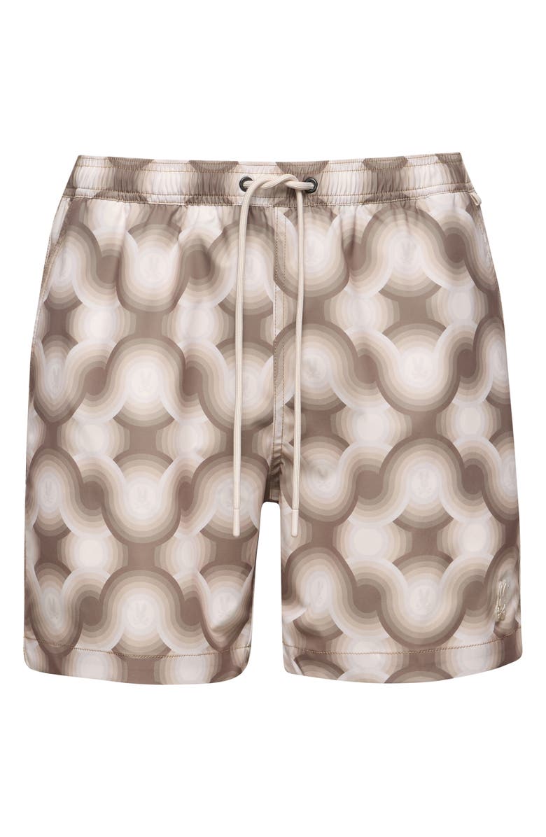 Psycho Bunny Paros Print Swim Trunks, Alternate, color, 