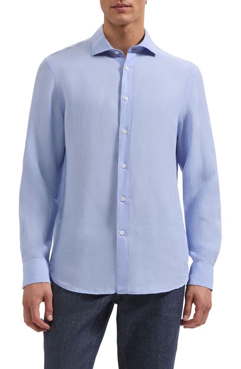 Axel Shaped Fit Linen Button-Up Shirt