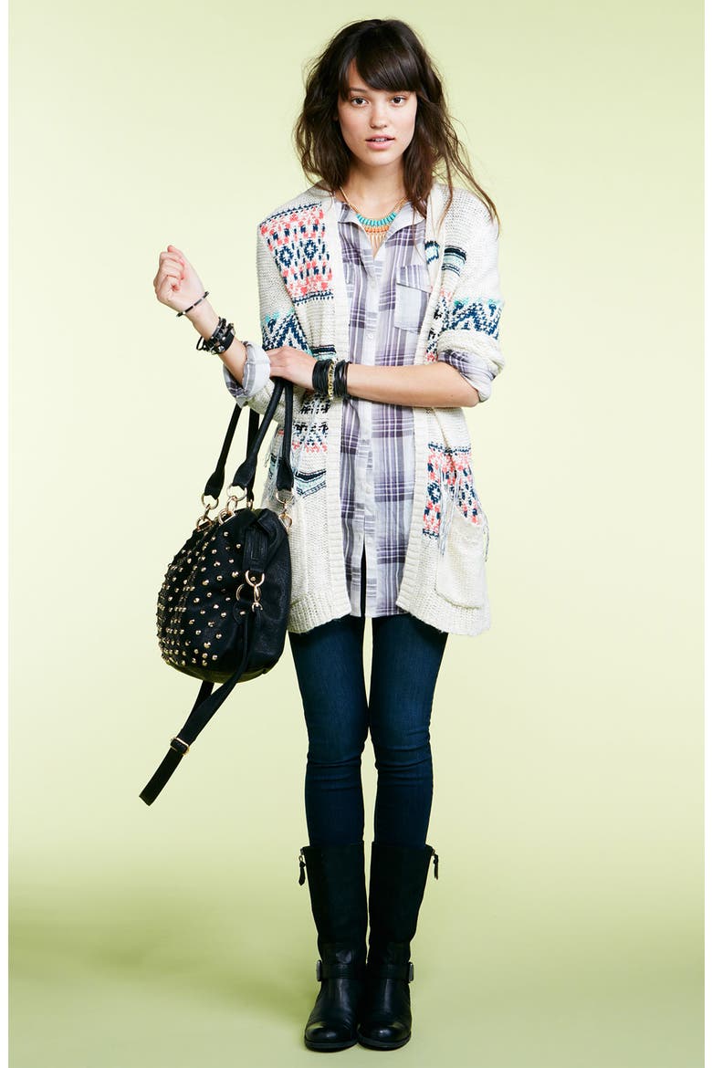 'Blanket' Cardigan, Alternate, color, WANDERMIX CREAM- BONE