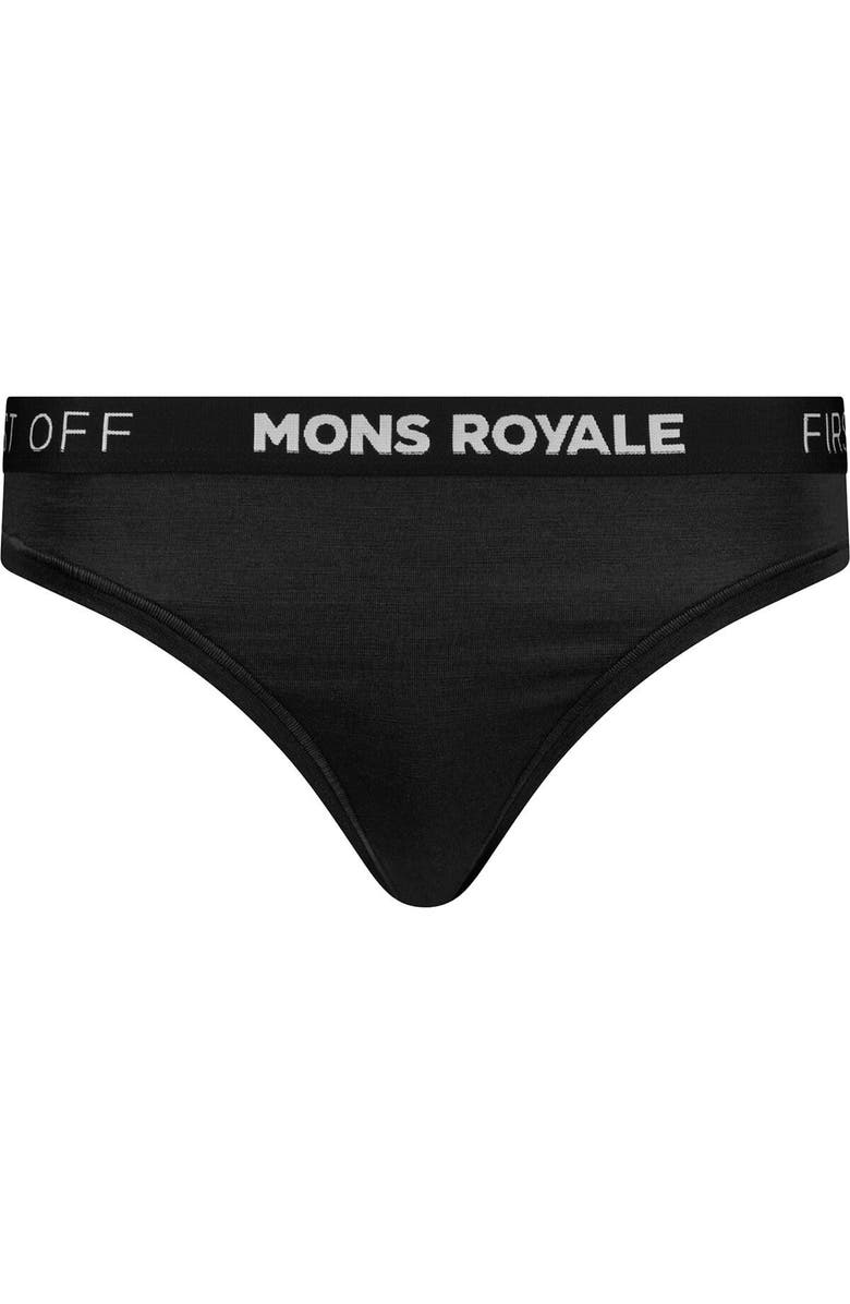 Mons Royale Stratos Merino Thong - Women's, Main, color, Black