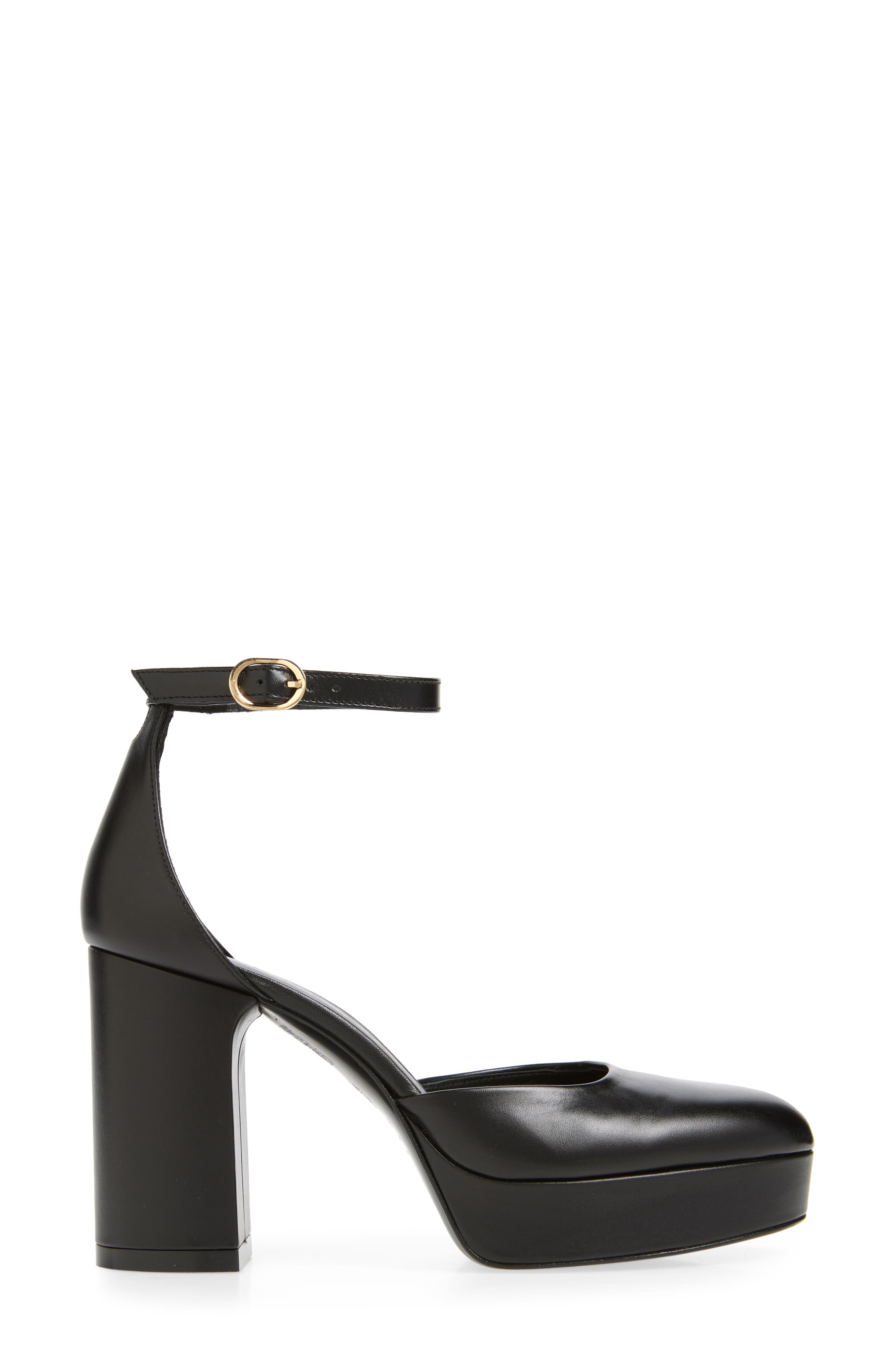 Stuart Weitzman Dayna Platform Pump, Alternate, color, Black Leather