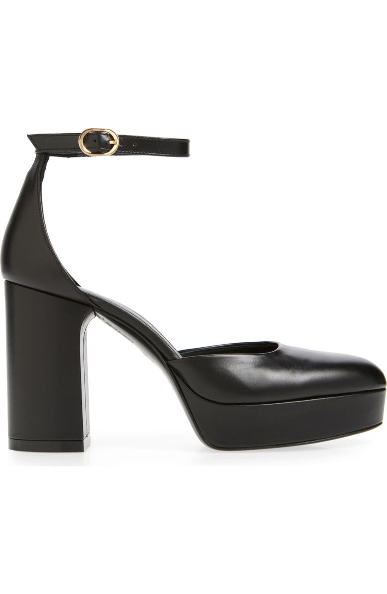 Stuart Weitzman Dayna Platform Pump, Alternate, color, Black Leather