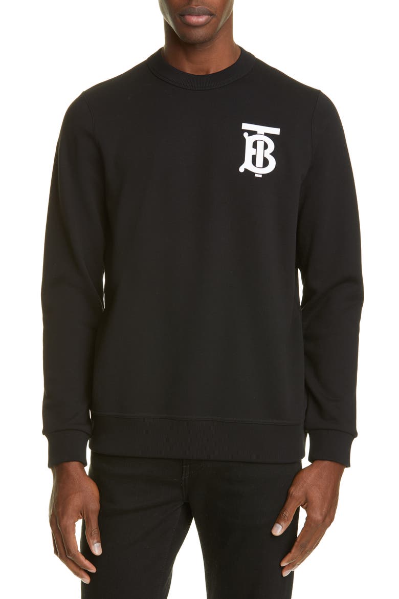 Dryden TB Monogram Sweatshirt, Main, color, BLACK