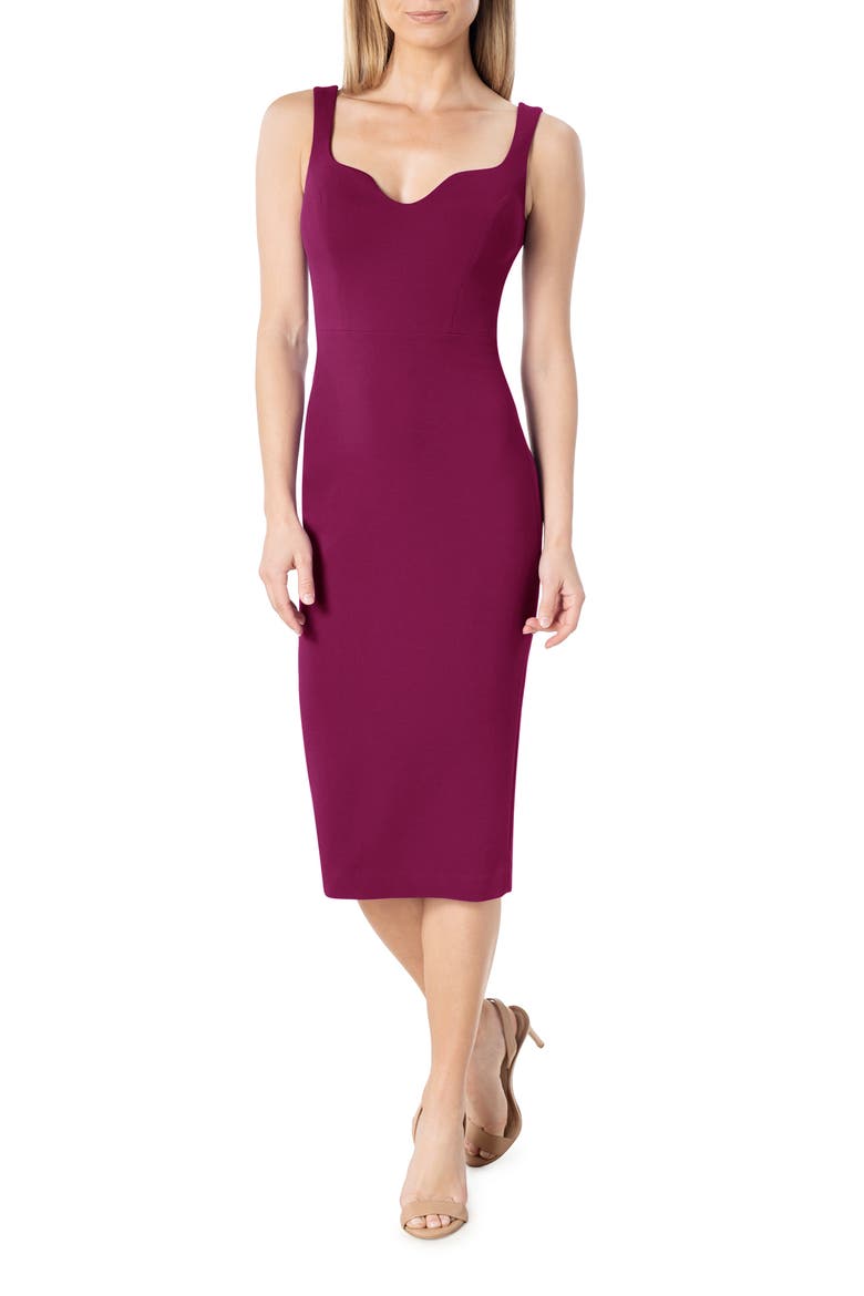 Sloane Sleeveless Sheath Dress, Main, color, DARK MAGENTA