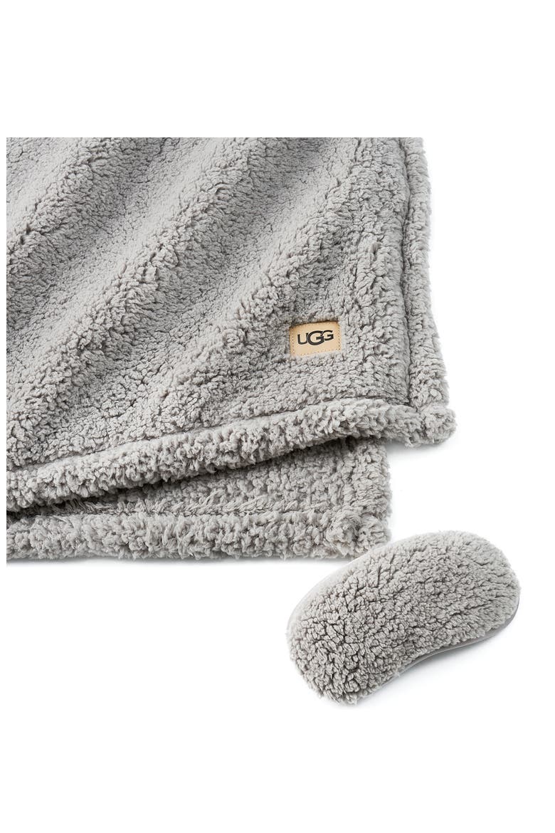 Original Faux Shearling Throw Blanket & Eye Mask Sleep Set, Alternate, color, SEAL