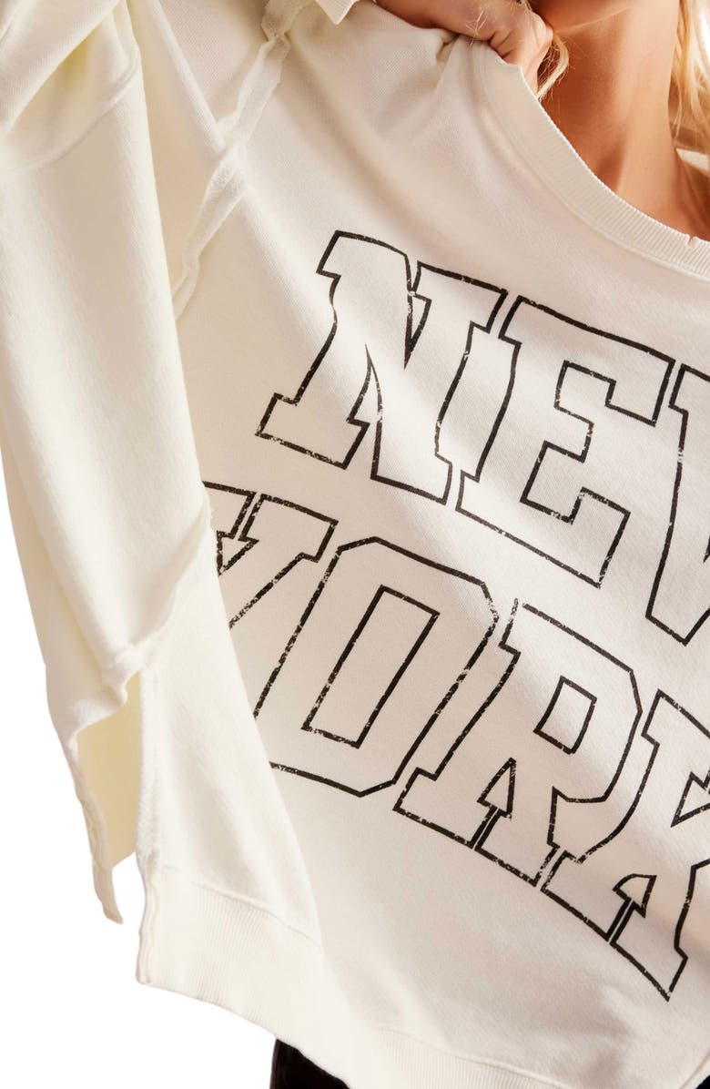 Free People Camden Oversize Graphic Sweatshirt, Alternate, color, Cloud Combo New York