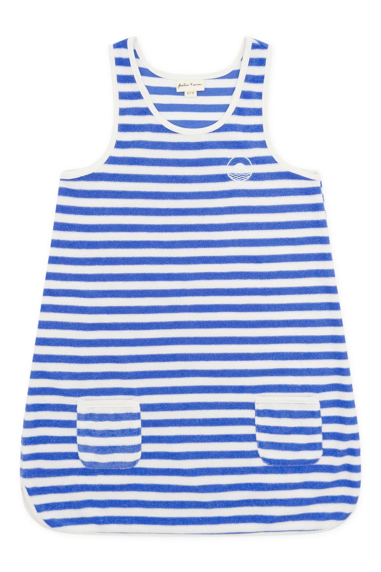 Kids' Clear Skies Stripe Terry Cover-Up Tank Dress, Main, color, MARINA BLUE