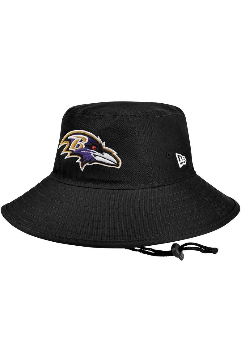 Men's New Era Black Baltimore Ravens Main Bucket Hat, Main, color, Black