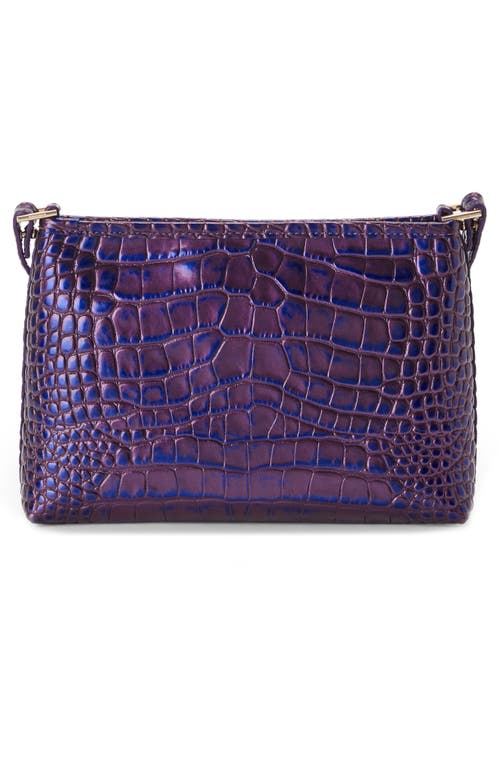 Brahmin Lorelei Croc Embossed Leather Shoulder Bag In Purple